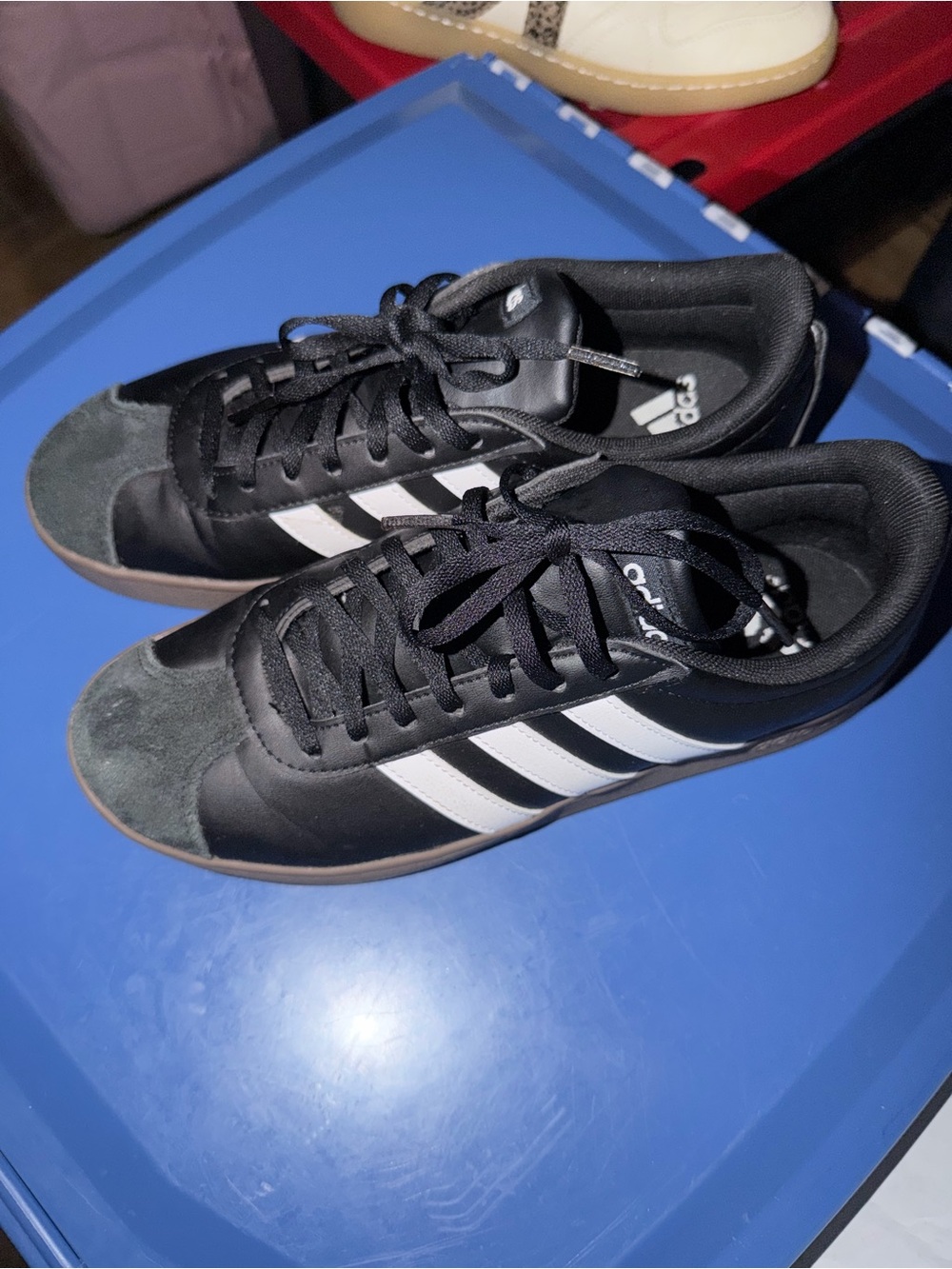 adidas Black Sneakers with White Three Stripes